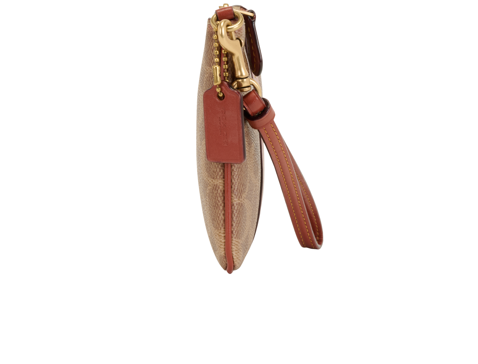 Coach Essential Small Wristlet, &pound;45, Accessories, Beige/Tan, Canvas, Side view